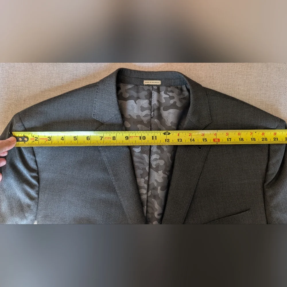 Joseph Abboud Just One Earth Dark Gray Slim Fit Blazer Sport Coat Super 120's - Picture 8 of 16